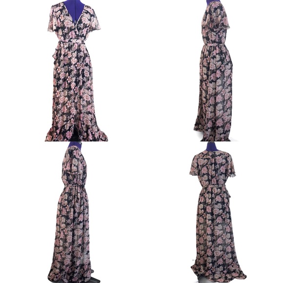 Band of Gypsies Pink Floral Boho Maxi Dress - Picture 2 of 9